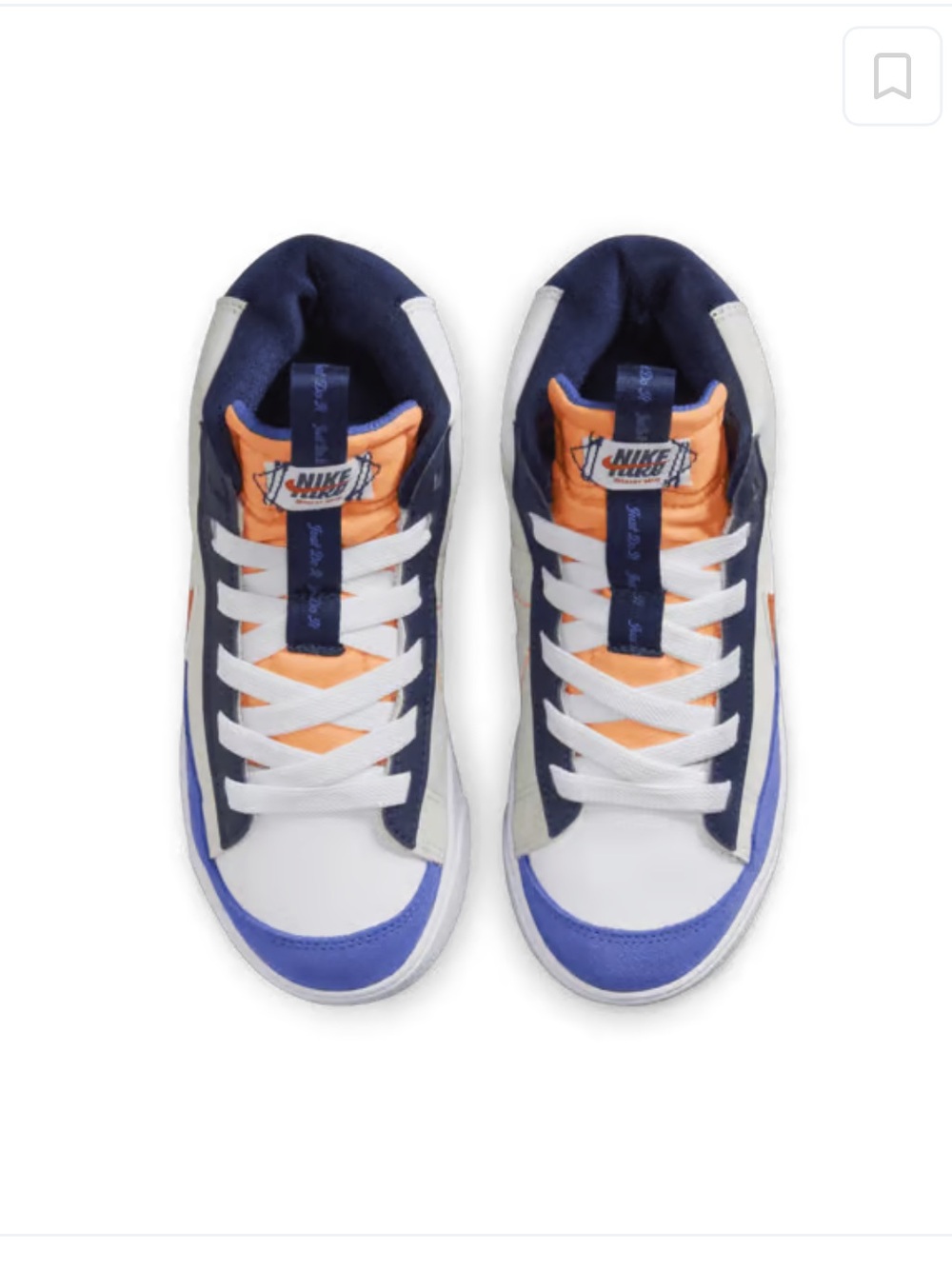 Nike Blazer Mid '77 SE sneakers feature a distinctive midnight navy and team ora